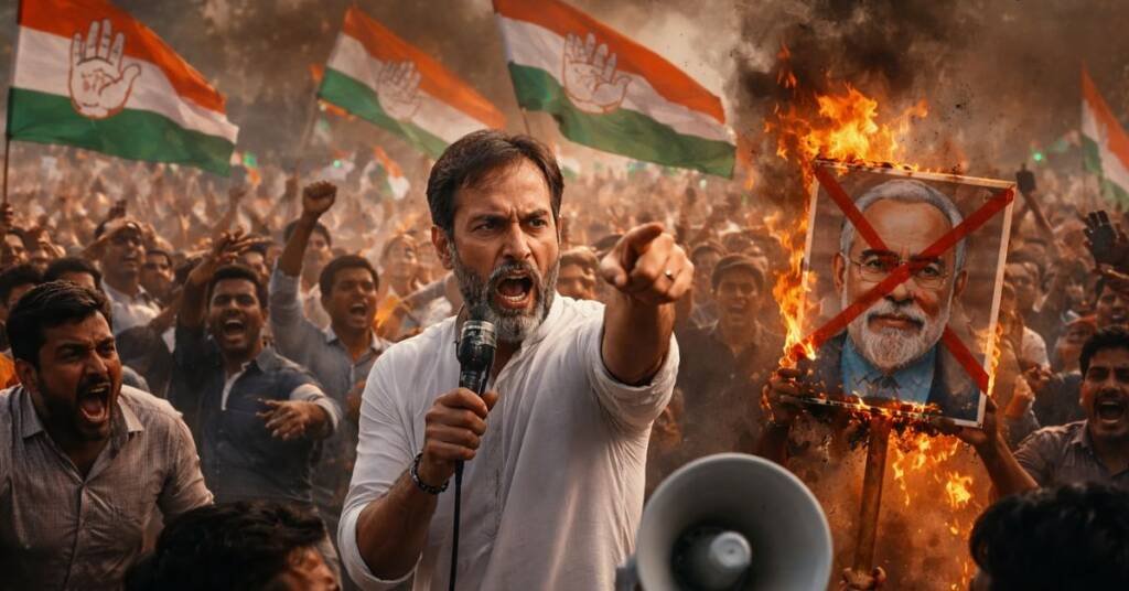 कांग्रेस रैली में नीचता