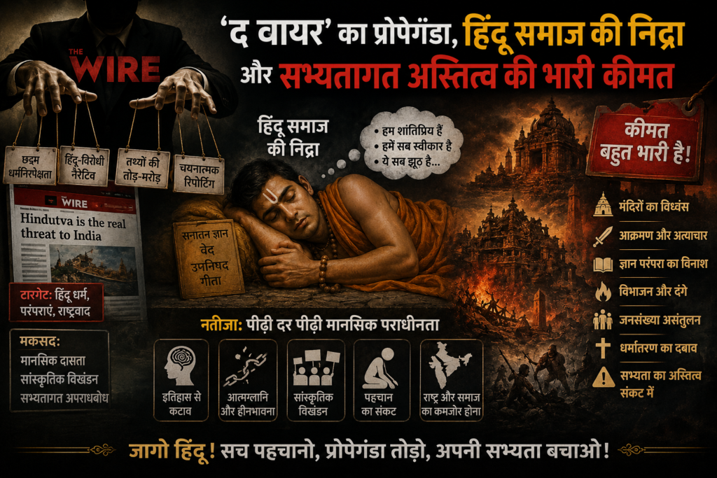 'द वायर' का प्रोपेगेंडा, हिंदू समाज की निद्रा और सभ्यतागत अस्तित्व की भारी कीमत
