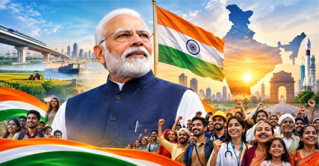 मोदी और 140 करोड़ लोगों की हुंकार