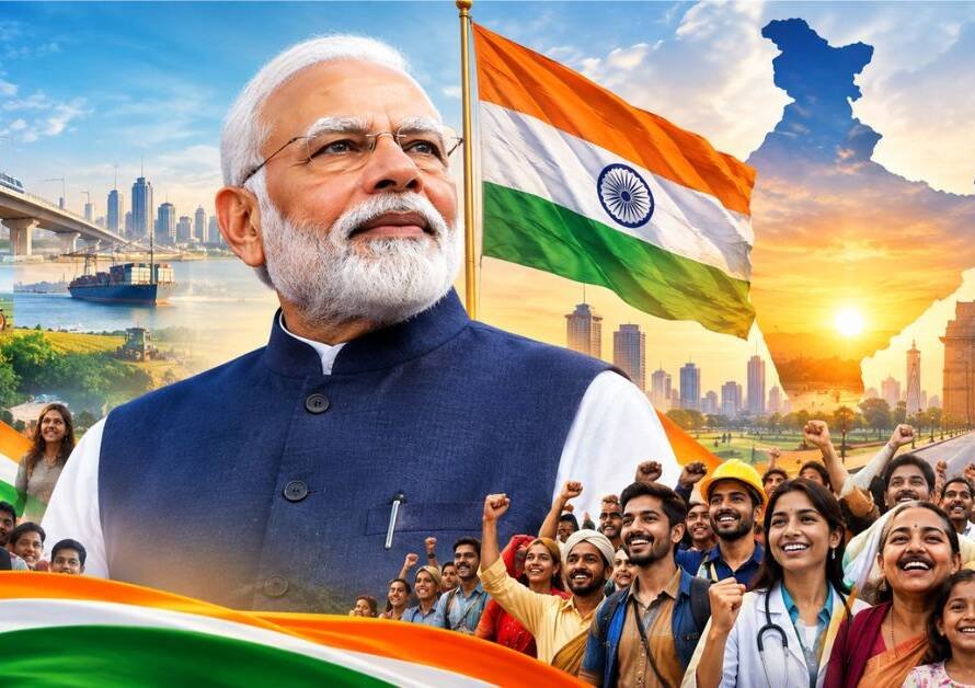 मोदी और 140 करोड़ लोगों की हुंकार