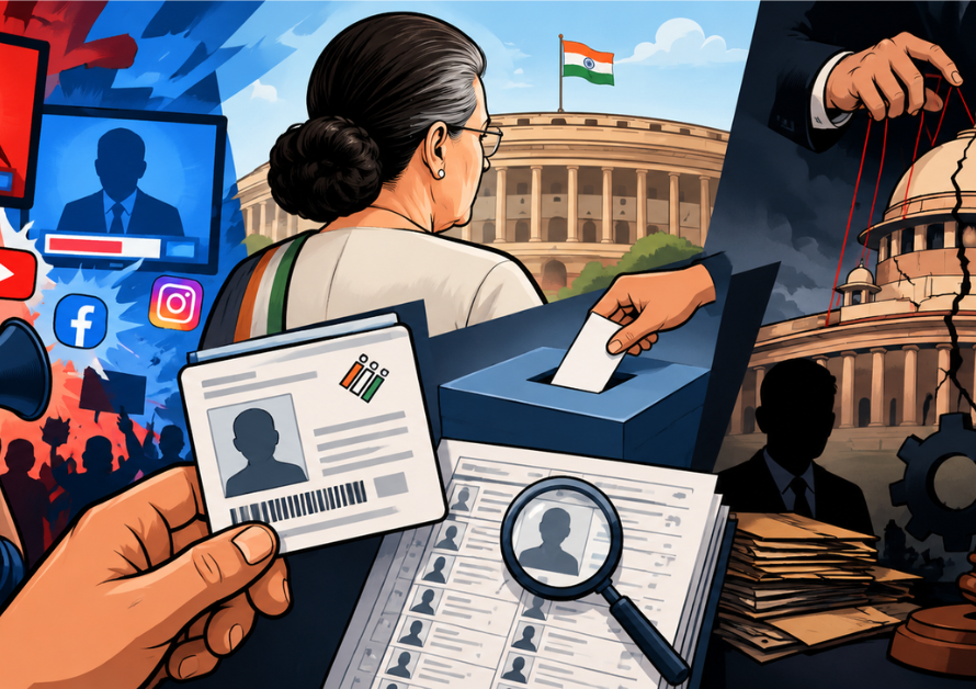 Analysis of India’s political narrative war, Sonia Gandhi’s voter controversy, and institutional challenges