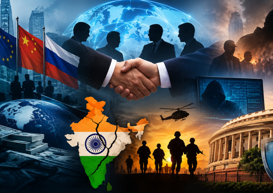 Symbolic illustration of global power networks, international alliances, and national security challenges between 1991 and 2016